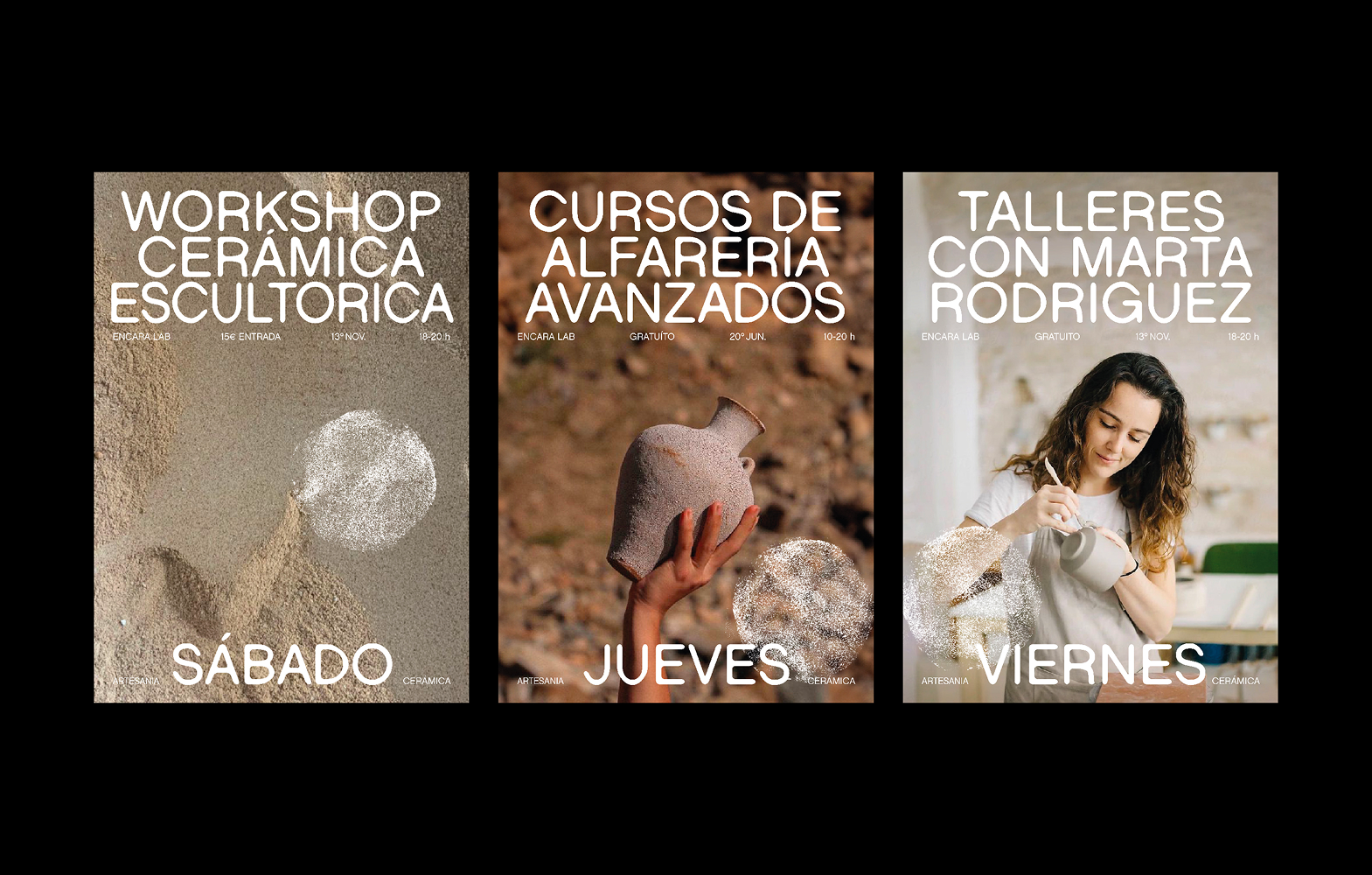 Tres carteles de la campaña cerámica